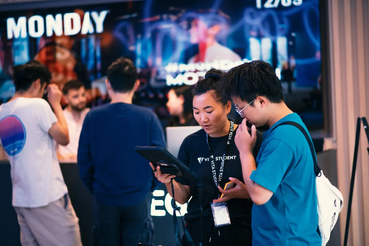 Students at a weekly Vita Student event